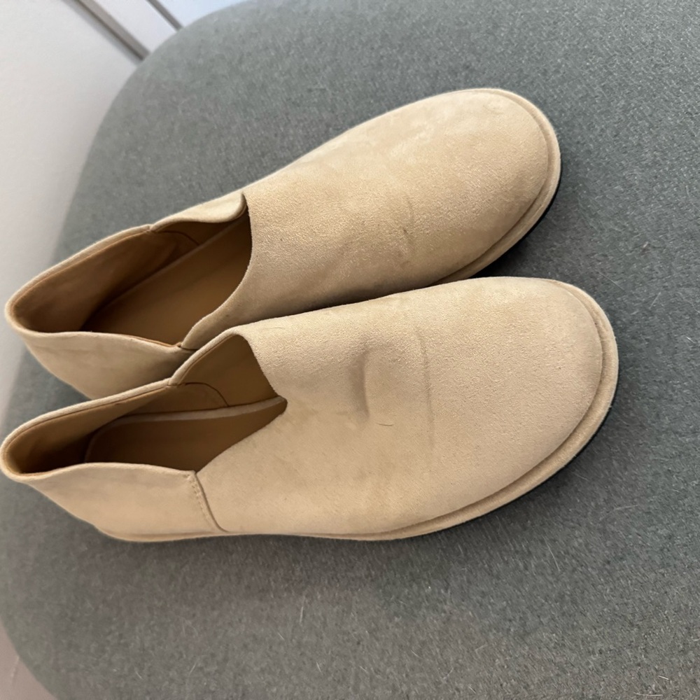 Tan Faux Suede Slip-On Flats - Picture 3 of 7